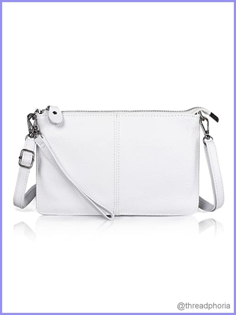 Genuine Leather Crossbody Bag Wristlet Wallet RFID Blocking for Women Small